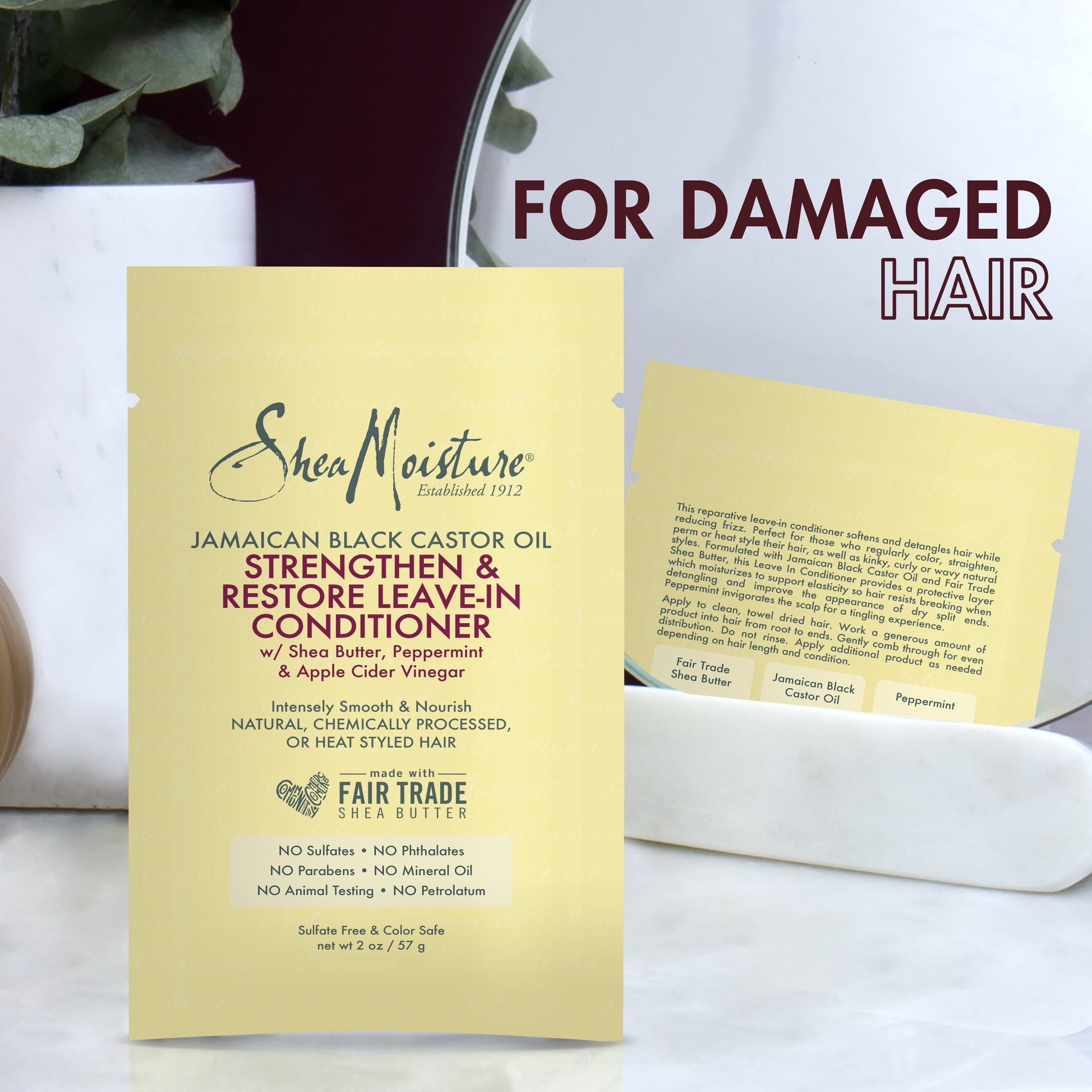 SheaMoisture strength and Restore Leave In Conditioner, Jamaican Black Castor Oil, 2 fl oz  (图4) SheaMoisture strength and Restore Leave In Conditioner, Jamaican Black Castor Oil, 2 fl oz  (图4)
