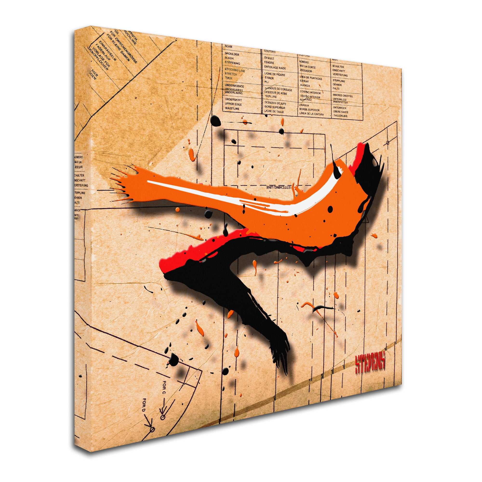 Trademark Fine Art "Suede Heel Orange" Canvas Art by Roderick Stevens
