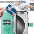 thumbnail image 2 of TECH CIRCLE for iPhone 16 Pro Case 6.3" 2024, PU Leather Flip Wallet Case with Stand Function, Built-in Card Slots & Cash Pocket, Lightweight Protective Slim Cute Handy Cover with Lanyard, Green, 2 of 8