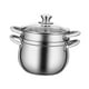 thumbnail image 2 of Olla de acero inoxidable de calentamiento rápido para cocina de inducción, picnic 24cm y rejilla de vapor, 2 of 9