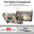 thumbnail image 4 of Nalacover Case for Google Pixel Fold Heavy Duty Camera Lens Sliding Cover with Ring Holder Bracket, Rugged PC + TPU Military Grade Shockproof Metal Magnetic Car Mount Cover, Gold, 4 of 9