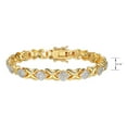 thumbnail image 2 of Morgan & Paige Fine Silver Plated Gold Tone XO Diamond Shape Diamond Accent Tennis Bracelet, 7.25", 2 of 5