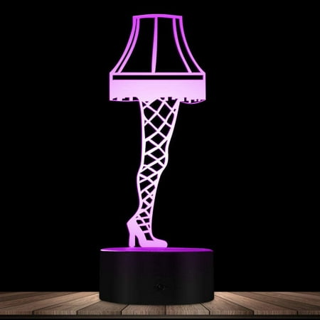 YSITIAN 3D Illusion Night Light Optical Illusion Leg Lamp from A Christmas Story Sexy Silk Stockings Leg Nightlight Table Lamp Glowing Led Visual Lamp Light-L YT03-491