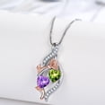 thumbnail image 5 of Taioiat Double Birthstone Necklaces for Women 18K Gold Plated Birthstone Rose Flower Jewelry Anniversary Valentines Day Mother's Day Birthday Gifts for Her Wife Girlfriend Mom, 5 of 7