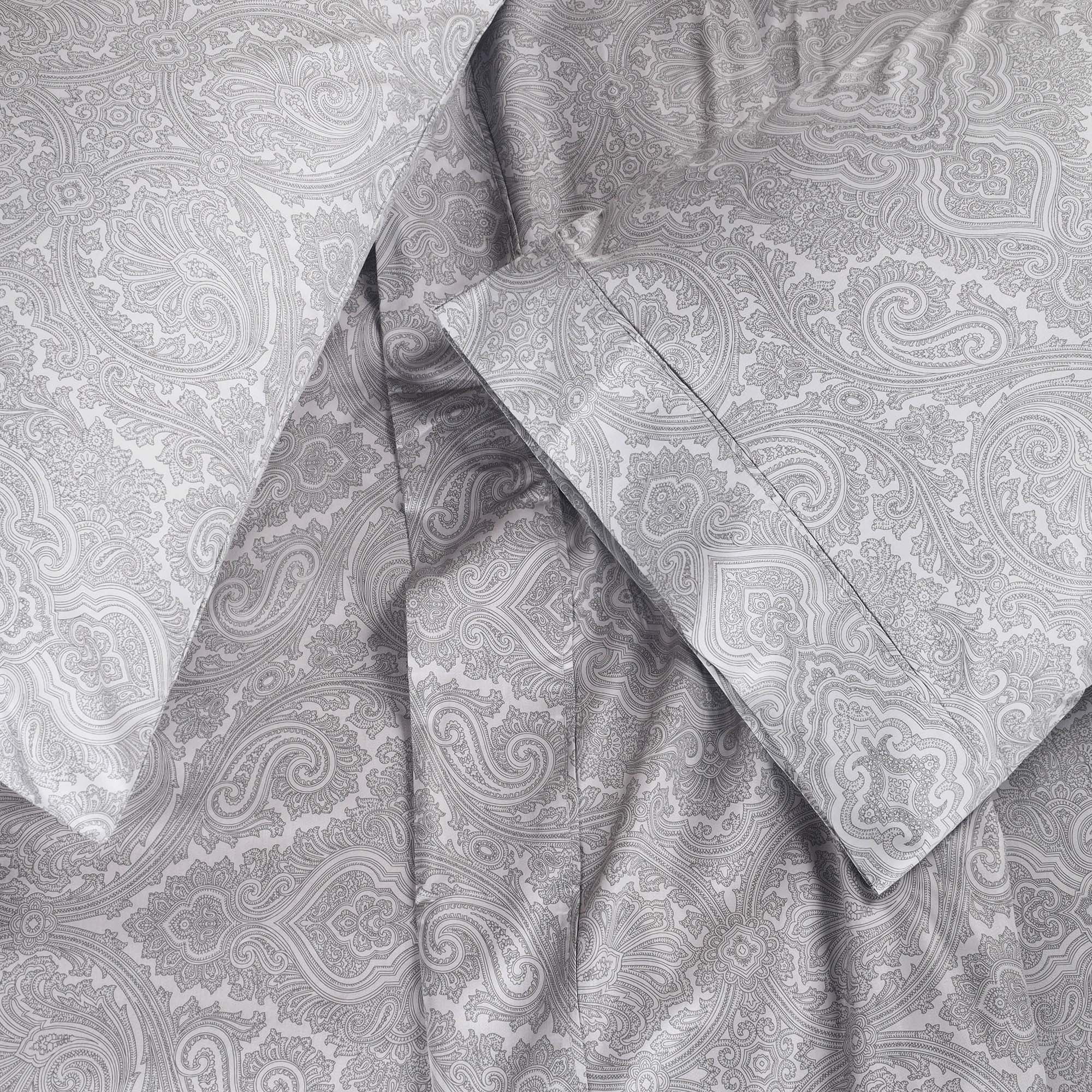 Superior Italian Paisley Cotton Blend Classic Sheet Set, Full, Grey