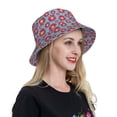 thumbnail image 4 of Yiaed Daisies Flowers Print Reflective Stripe Bucket Hat Unisex Funny Outdoor Fisherman Cap Beach Sun Hat, 4 of 5