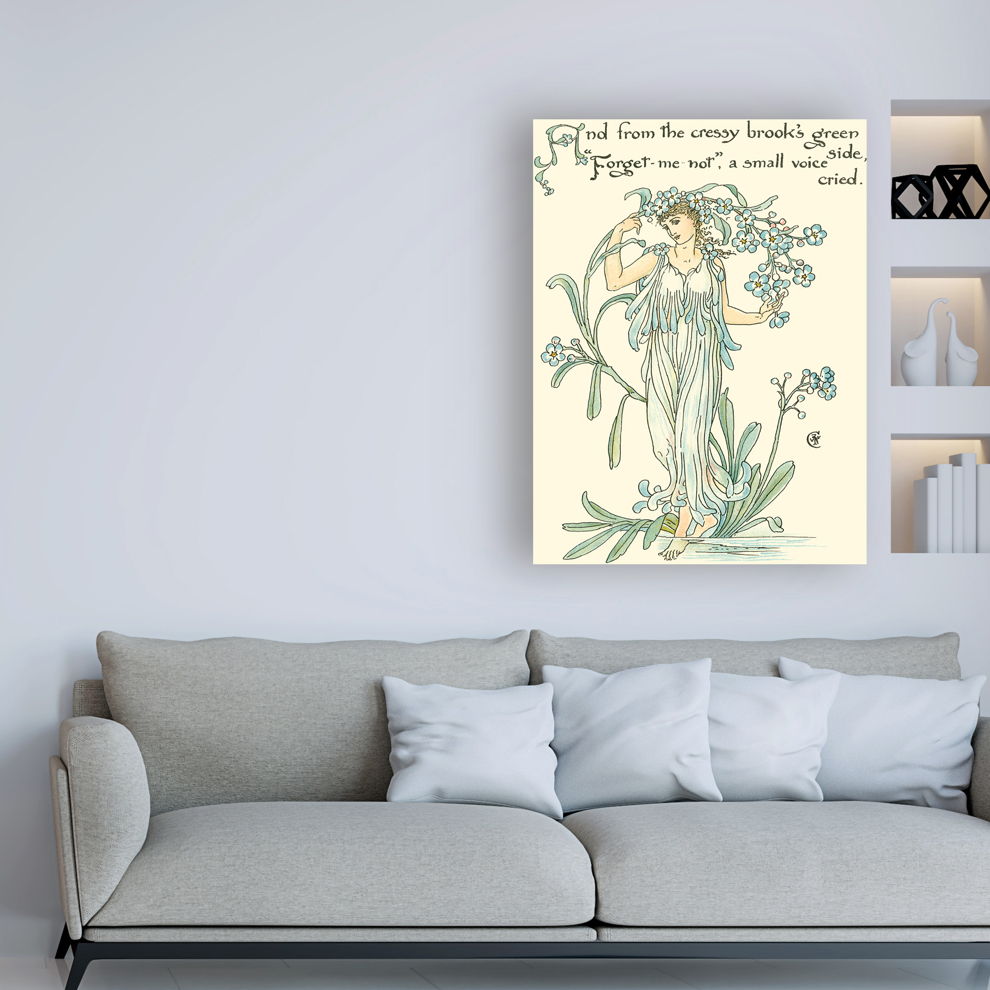 Trademark Fine Art 'Shakespeares Garden VII (Forget me not)' Canvas Art by Walter Crane