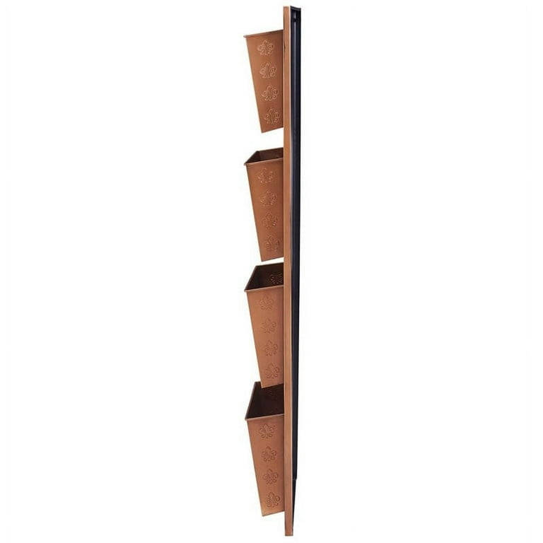 4-Slot Metal Copper Fleur-de-lis Wall Mailbox 4-Slot Metal Copper Fleur-de-lis Wall Mailbox