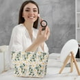 thumbnail image 5 of Soda Candy 2 PCS Makeup Bag Large Cosmetic Bag with Small Makeup Pouch, Daisy Embroidery Craft Travel Toiletry Bag for Women, 5 of 6