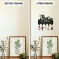 thumbnail image 5 of Self-Adhesive Wolf Forest Mountains Coat Rack Wall Mounted 11.8×7.9inch Wood Forest Animal Key Holder for Wall Black Hooks Wall Art Decor 5 Alloy Hooks for Entryway Living Room Camper Gift, 5 of 9