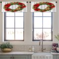 thumbnail image 4 of LALILO Kitchen Curtain Valance Christmas Wreath Rod Pocket Window Curtain 52"x 18" Set of 2, 4 of 6