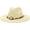 Beige, variant on Women Straw Panama Hat Travel Fedora Beach Sun Hat Summer Wide Brim Straw Roll up Hat UPF 50+