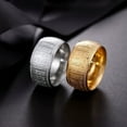 thumbnail image 5 of Ancient Seal Script Pattern Stainless Steel Ring for Men - Vintage Personalized Jewelry, Ideal Gift for Boyfriend on Special Occasions,【silvery】,10, 5 of 8