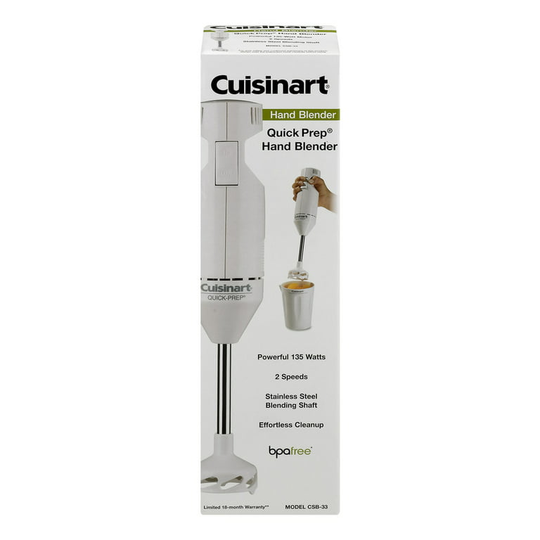Cuisinart Smart Stick Quick Prep Single-Speed Hand Blender, White, CHB-60TG