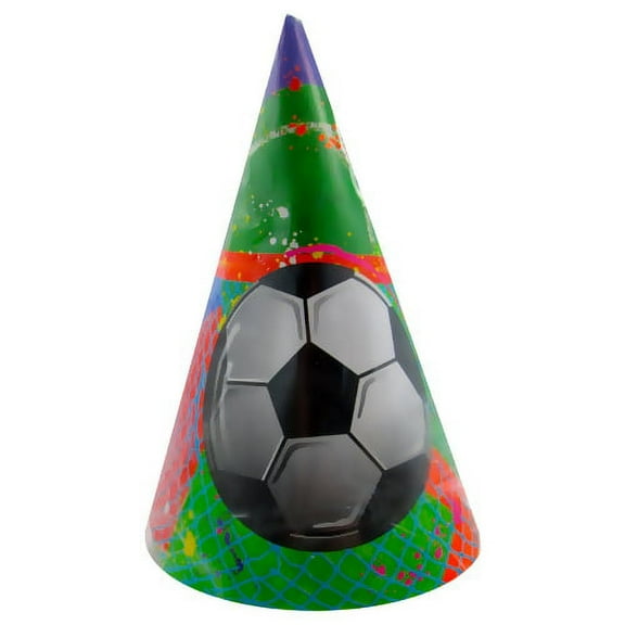 Various Soccer Party Hats, 8 Count