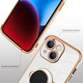 thumbnail image 2 of Compatible with iPhone 14 Case Astronaut Plating Electroplate Luxury Elegant Case Camera Protector Kickstand Shockproof Protective Corner Back Cover iPhone 14 Case -White, 2 of 10