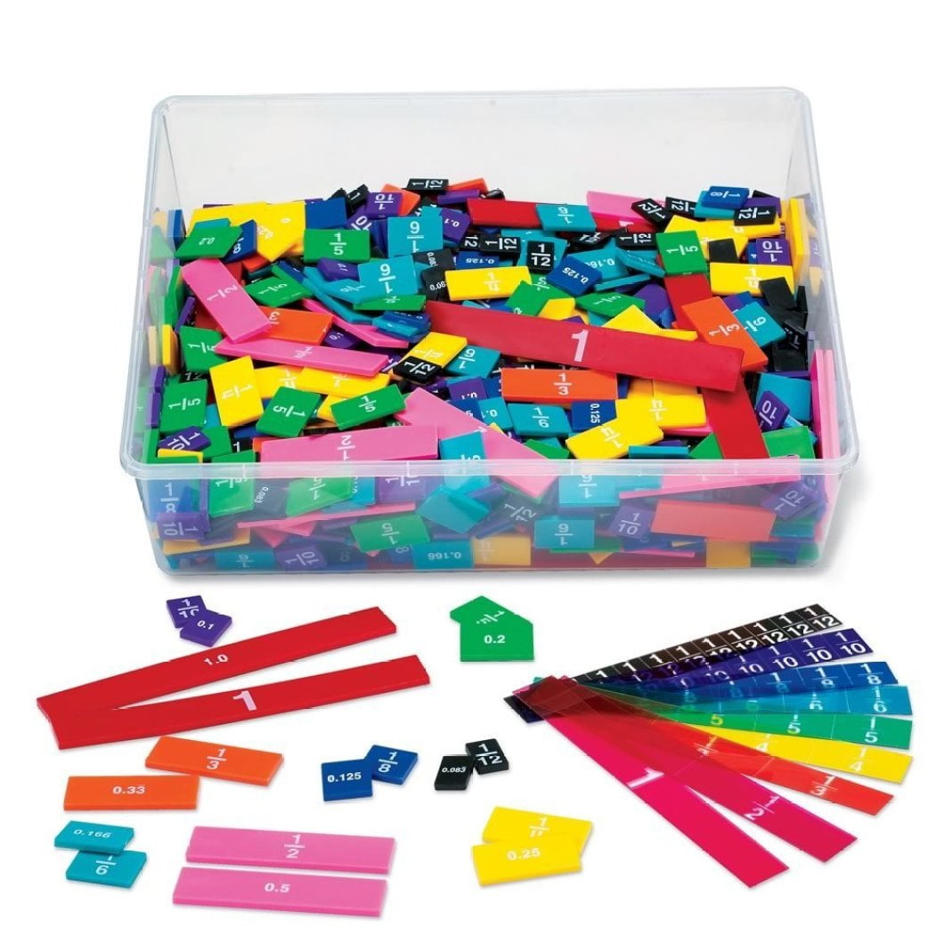 Rainbow Fraction Tiles set of 51 pieces  Great for school/homeschool Math Used 