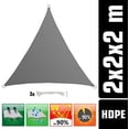 thumbnail image 4 of Protección solar triangular HDPE 3x3x3 m - Tela de jardín para balcón gris, 4 of 5