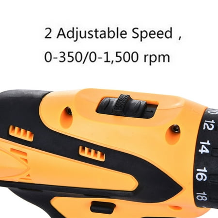 Iuhan 18+1 Driver 3/8 Inch 12V Lithium-Ion Battery Electric Cordless 2-Speed Drill