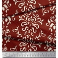 thumbnail image 2 of Soimoi Red Cotton Duck Fabric Filigree Damask Decor Fabric Printed Yard 42 Inch Wide, 2 of 3