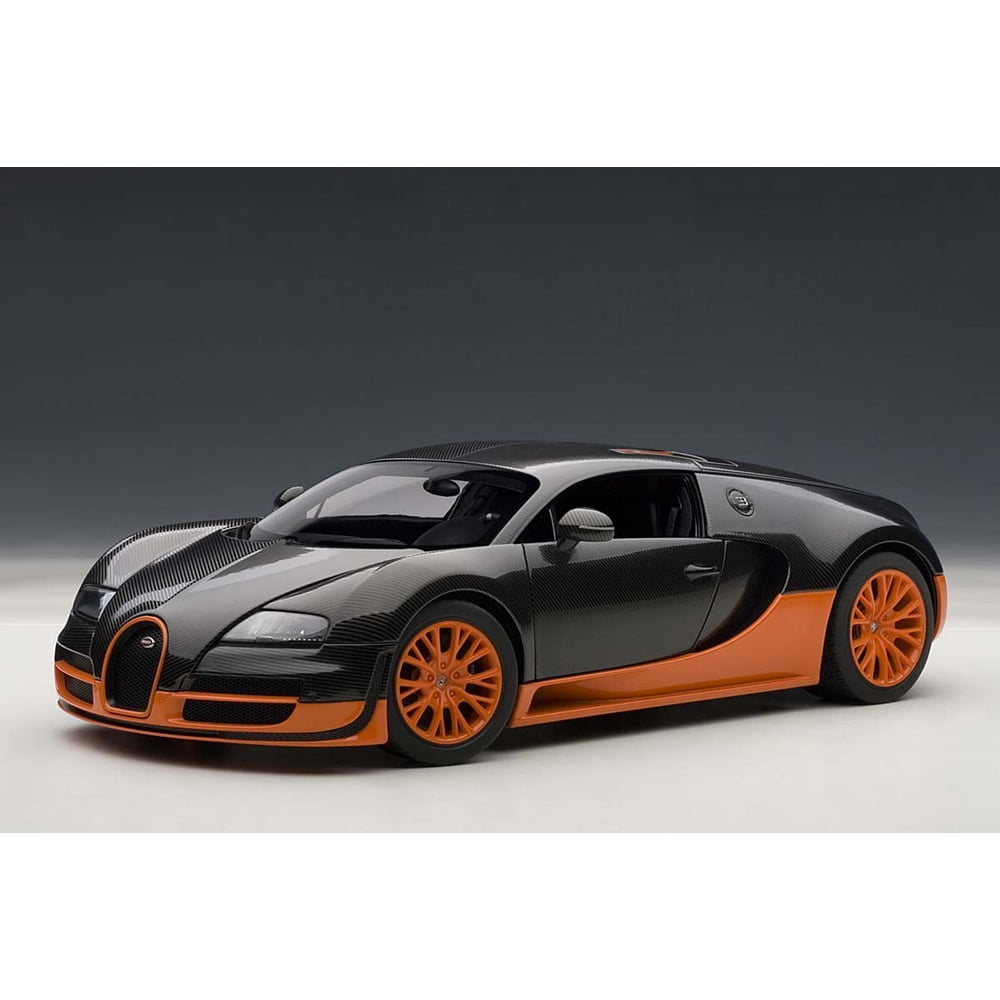 Bugatti Veyron Super Sport Edition Carbon Fiber Black With Orange 1/18
