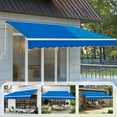 thumbnail image 7 of 11.5x9.8FT Manual Retractable Awning, Waterproof Sun Shade Cover Shelter, Heavy Duty Aluminum Canopy with Adjustable Slope and Crank Handle, Blue, 7 of 7