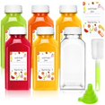 thumbnail image 1 of Botellas de plástico para zumo Leaflai, 6 unidades, 240 ml, tapas a prueba de manipulaciones, 1 of 7