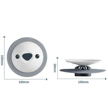 

CKCL Cute Cartoon Floor Drain Cover Multifunctional Press Type Sealed Drain Filter Shield Practical Sewer Outfall Accessories(White)
