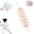thumbnail image 2 of 2 in 1 Loofah Sponge, Mesh Shower Puff, Exfoliating Loofah Back Scrubber, Long Stretch Sponge with Rope Handles, Shower for Men and Women Bath Sponge, Yellow, 19.29x5.51", 2 of 9