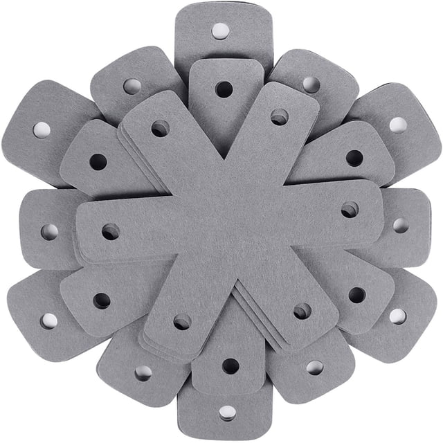 MOQIN Pan Pot Protectors, Larger & Thicker Pan Protector with Stars, Set of 12 and 4 Different Sizes, Gray Pot Separator Pads for Stacking and Protecting Your Cookware
