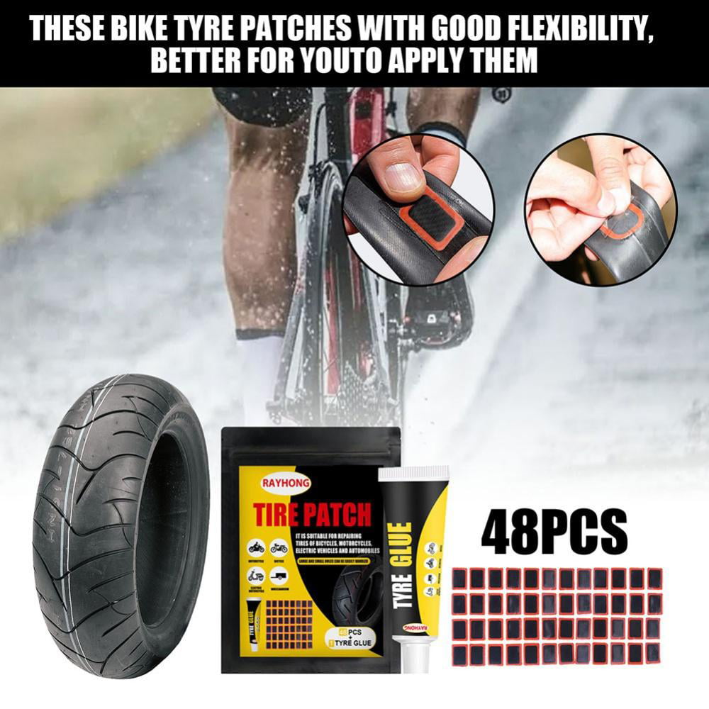 Easy Fix Bicycle Bike Flat Tire Tube Repair Patch Kit Rubber Cement Patches Buff 