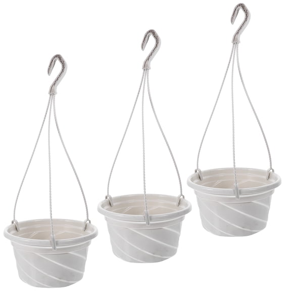 MLINS Set of 3 Hanging Plant Pots with Empty Baskets for Chlorophytum and Indoor Plants, Hook