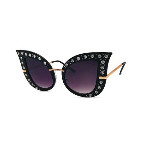 Oversized Cat Eye Rhinestone Sunglasses EA1356A