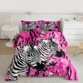 thumbnail image 2 of Homewish Kawaii Wildlife Zebra Bedding Comforter Set for Teen, Modern Fashion Twin Comforter Sets, Chic Stripes Polkadots Reversible Bedding Set, Ultra Soft Bedroom Decor, 2pcs, 2 of 8
