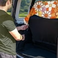 thumbnail image 4 of Drydeepin Hippie Flower Yellow Car Back Seat Cover, Rear Bench Seat Towel Cover, Non-Slip Rear Seat Cover Universal Fit for Sedans SUVs Truck Auto Interior Decor, 4 of 7