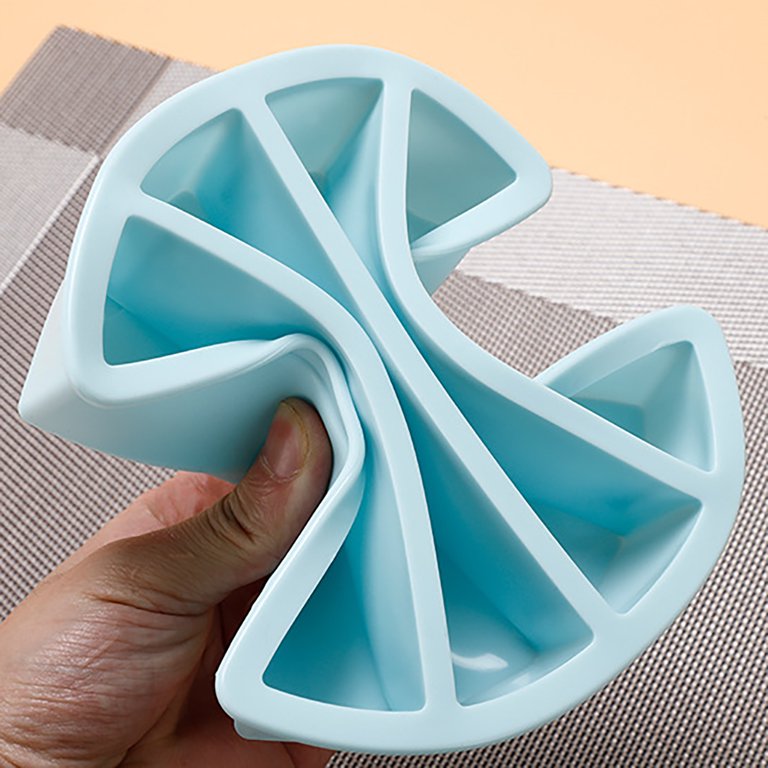 Temacd Ice Cube Tray Non-sticky Flexible 4 Grids Long FDA Silicone Ice Cube  Pudding Tray for Kitchen Blue 