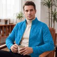 thumbnail image 7 of Mens Zip Up Sweatshirt Without Hood Fall Fashion Jackets Zipper Mock Neck Coat Casual Long Sleeve Top With Pockets, XL, 7 of 7