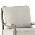 thumbnail image 5 of Duhome Elegant Lifestyle Dining Chair Contemporary Linen Solid Print 100% Solid Rubberwood Construction Armchair, Brown/Beige, 5 of 9