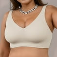 thumbnail image 3 of Kureaily Women's Thin Vest Soft Support Large Chest Small Half Fixed Cup Breathable Bra Padded Bras, 3 of 4