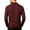 thumbnail image 5 of Trgacdwlo Knit Mens Casual Polo Shirt V Neck Button Long Sleeve Shirts for Men Ribbed Stretchy Business Casual Golf Polo Shirt Men Wine S, 5 of 8