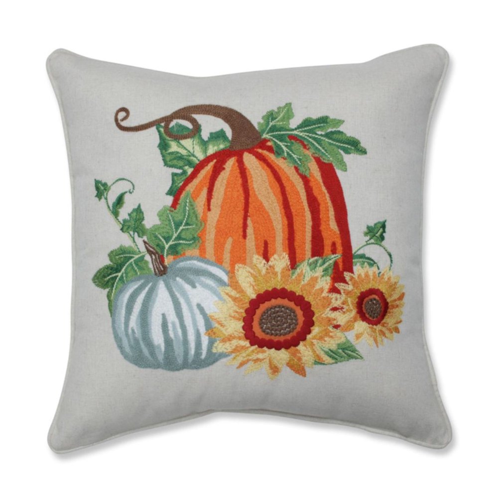 Pillow Perfect Pumpkin Patch Embroidered Decorative Harvest Pillow