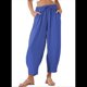 thumbnail image 1 of Pantalones Rectos Holgados e Informales de Algodón y , Color Azul , Talla S, 1 of 5
