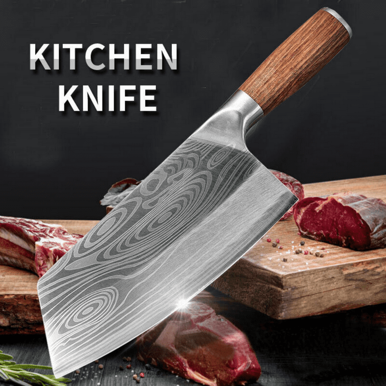 KITORY Meat Cleaver 7'' Heavy Duty Chopper Butcher Knife Cutter