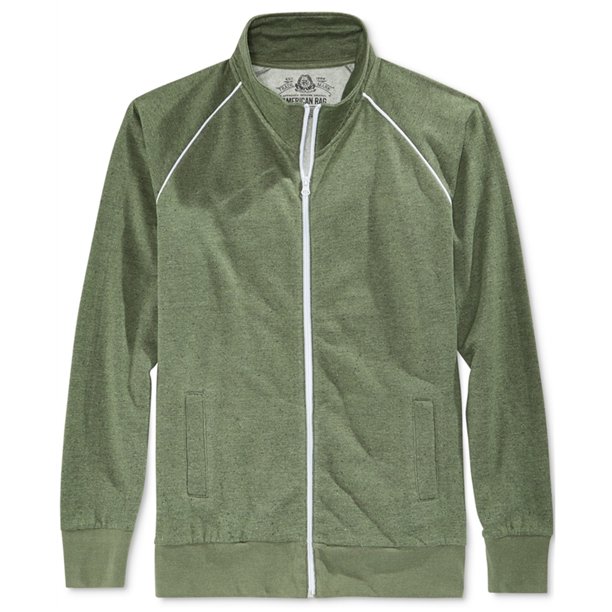 American Rag - Sudadera para hombre con forro polar moteado, verde, grande American Rag Chaqueta deportiva