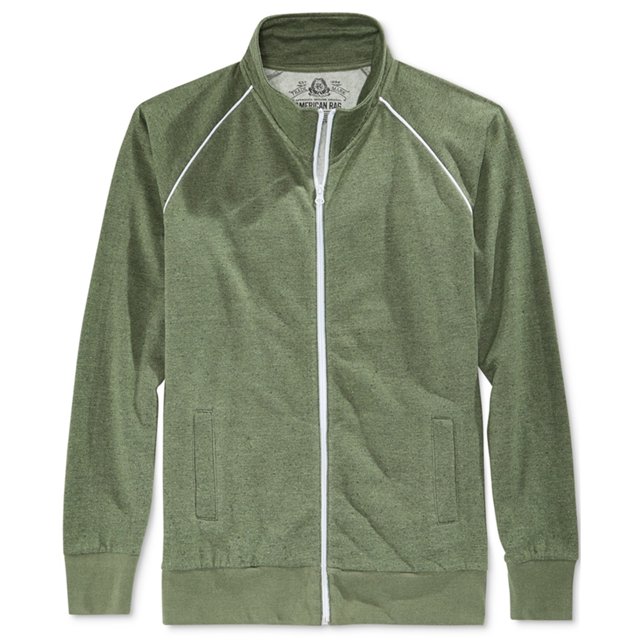 American Rag - Sudadera para hombre con forro polar moteado, verde, grande American Rag Chaqueta deportiva