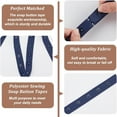 thumbnail image 4 of 9.1m/10 Yards Dark Blue Snap Tape for Sewing 0.7 Inch Wide Polyester Crafts Plastic Snap Tape Trim Snaps for Sewing Fastener Button Strips Snap Tape Button, 4 of 9