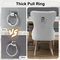 thumbnail image 6 of Foredo Elegant Velvet Chairs Set of 2, Modern Upholstered Wingback Chair with Metal Legs and Button Tufting for Dining Room Living Room, Light Gray, 6 of 9