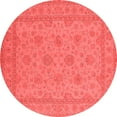 thumbnail image 1 of Ahgly Company Indoor Round Oriental Red Industrial Area Rugs, 3' Round, 1 of 4