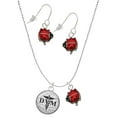 thumbnail image 1 of Delight Jewelry Silvertone Domed Black DVM Red Lucky Ladybug Necklace and Dangle Earrings Set, 1 of 6
