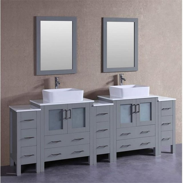 Mercury Import Group AGR230RC3S 96 in. Bosconi Double Vanity Set - Gray
